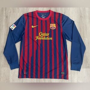 2011/2012 Nike FC Barcelona Home Long Sleeve Jersey Men’s Size Large